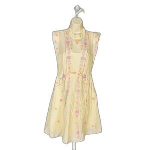 Free People Dress Riviera Embroidered Fit and Flare Dress Size 8 {EX+}